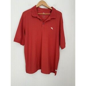 Tommy Bahama Orange Pima Cotton Short Sleeve Polo Collared Tee Shirt Mens XL EUC